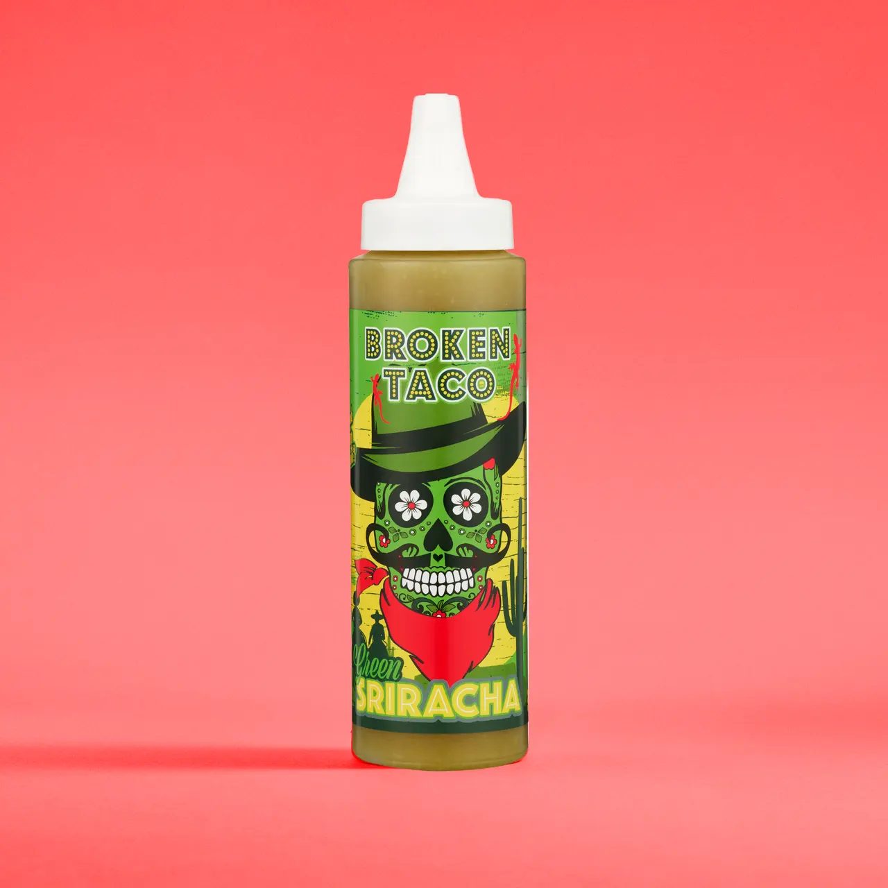 Broken Taco Green sriracha sauce packshot farge 2026 09